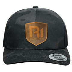 R1 Leather Patch Camo Trucker Hat